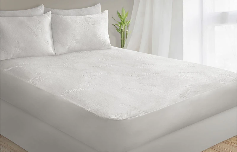 Safdie & Co. Mattress Protector T Bamboo Jacquard White