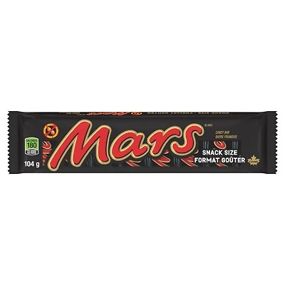 MARS, barres de chocolat sans arachides, 8 formats goûter, 104g