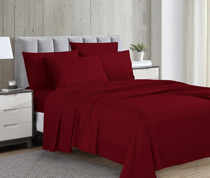 Ens. draps 1800 Series en microfibre avec taies d'oreiller en prime