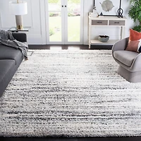 SAFAVIEH Fontana Dalia Distressed Stripes Plush Shag Area Rug