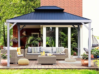 Yosemite 10x12 Double Steel Roof Gazebo Aluminum Posts