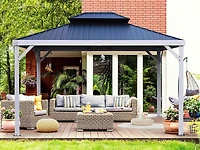 Yosemite 10x12 Double Steel Roof Gazebo Aluminum Posts