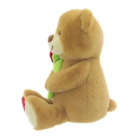 Grande peluche ours en peluche beige avec fleur pour la fête des mères