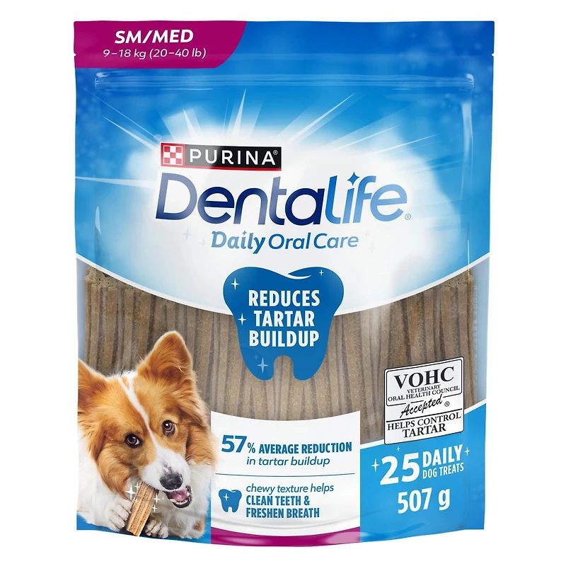 DentaLife Gâteries pour Chiens pour les Soins Buccodentaires Quotidiens pour Races Petites et Moyennes 507-808g