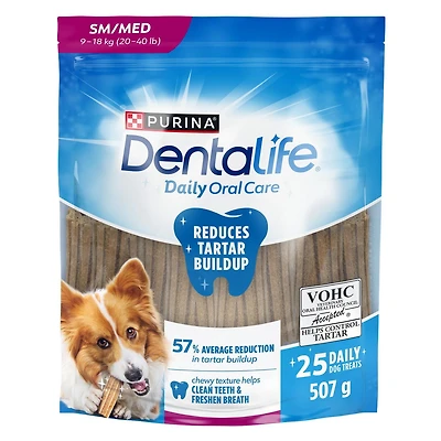 DentaLife Gâteries pour Chiens pour les Soins Buccodentaires Quotidiens pour Races Petites et Moyennes 507-808g