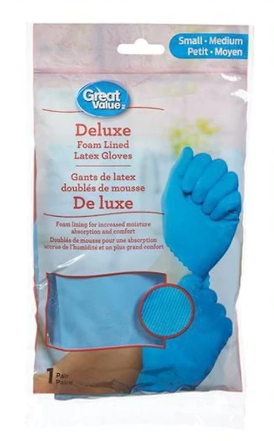 Gants de luxe doubles de mousse de Great Value 1 paire, petites/moyennes