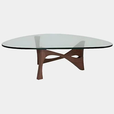 Walnut Coffee Table with Glass Top