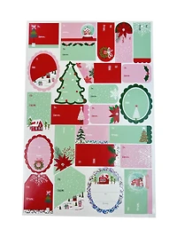 Holiday Time 7" x 10.5" White Christmas 100 counts sticker gift tags Box