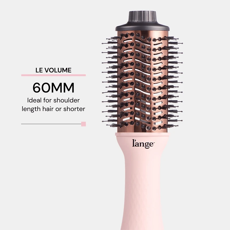 L'ange Hair Le Volume Titane Brosse Séchoir Volumisante 2 en 1 avec Barillet Ovale 60mm, Blush