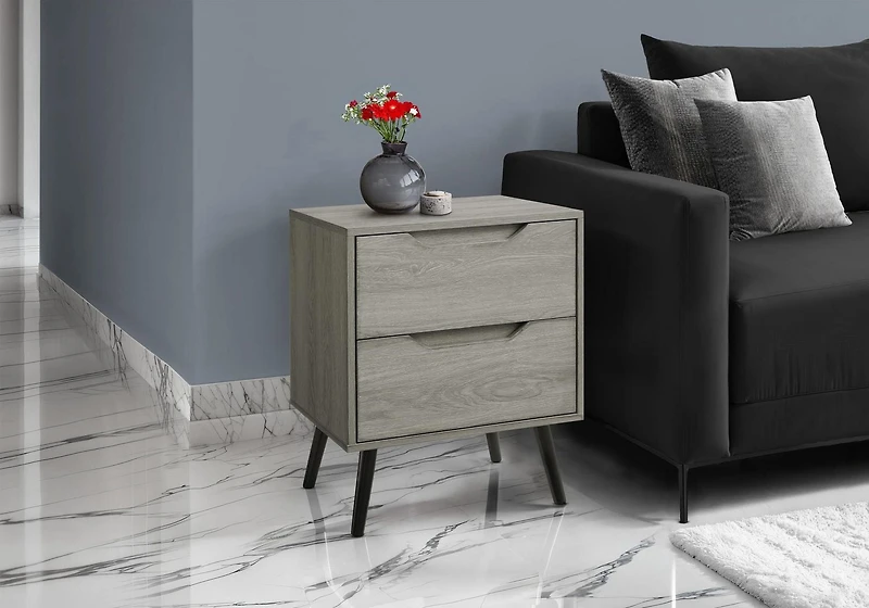 Monarch Specialties Accent Table, Side Table, End, Storage Drawer, Nightstand, Bedroom, Living Room, White Laminate, Modern, Contemporary