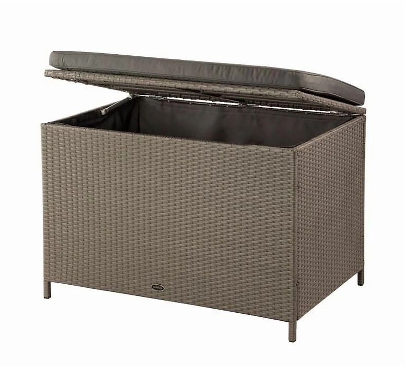Patioflare Ferrara Wicker Deck Box Bench - Brown, 80 Gallons