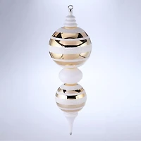 Holiday Time 24-inch Jumbo Shatterproof Finial Christmas Ornament, Gold/White