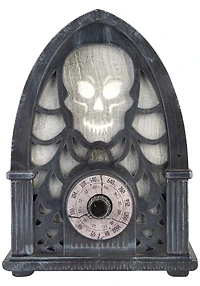 Lighted Decor EmoteGlow Haunted Radio Skull (White)
