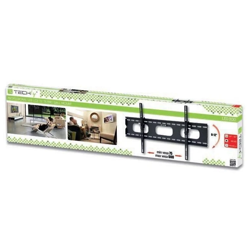 Techly Support mural inclinable pour téléviseur LCD/LED de 32" à 60" Inclinaison +/-12° VESA jusqu'à 600x400 mm Capacité de charge jusqu'à 80 kg, Noir