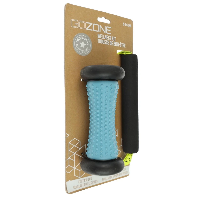 GoZone Wellness Kit – Travel Massage Roller & Foot Roller – Blue/Black/Green