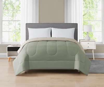 Mainstays Couette Vert Reversible 1 Place