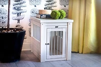 New Age Pet Indoor Innplace Dog Crate Medium With Stainless Steel Spindles White