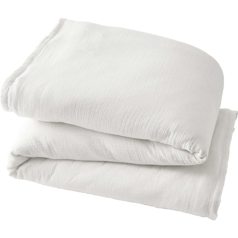 Better Homes & Gardens 3-Piece Arctic White Crinkled Gauze Duvet Set, Adult Double/Queen, Corner & side interior ties. Hidden Button Closure. Envelope Closure on Shams.