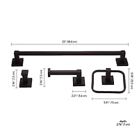 Ensemble de salle de bain tout-en-un de 5 pièces Auckland, noir, similibois, applique murale à 3 ampoules avec abat-jours en verre bullé, porte-serviette, anneau à serviette, crochet à peign