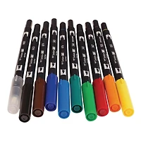 Marqueurs artistiques à pinceau double, couleurs primaires, paquet de 10 Tombow