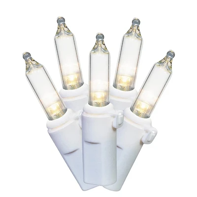 Holiday Time 100-Count Warm White LED Glass Mini Christmas Lights, with White Wire