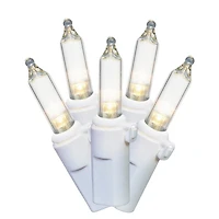 Holiday Time 100-Count Warm White LED Glass Mini Christmas Lights, with White Wire