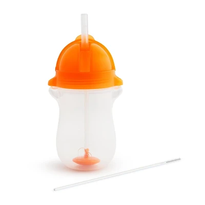 Munchkin Any Angle Click Lock™ Weighted Straw Cup, 10oz, Orange