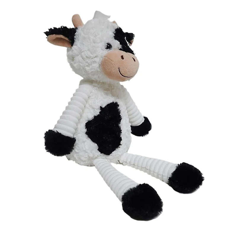 WAY TO CELEBRATE Pâques en peluche 17 pouces vache bouclée moyenne, blanc et noir