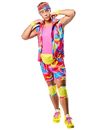 Costume Ken en Patins à Roulettes Néon du Film Barbie pour Adultes par Rubies, pour Hommes
