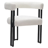Contemporaine Tissu Bouclé Chaise, Jeu de 2 - Ivoire et Noir