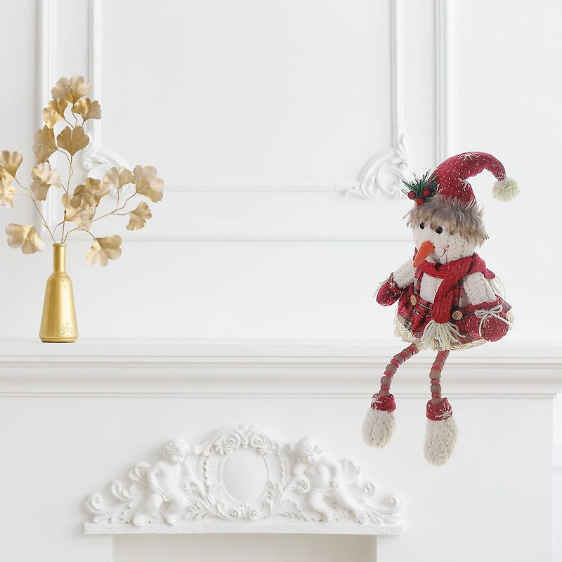 Bonhomme De Neige Avec Jupe En Peluche Auto-Perlée