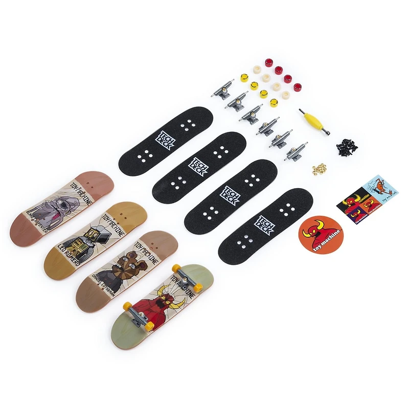 Tech Deck - Mini-planche à roulettes 96 mm - Ultra DLX coffret de 4 - Toy Machine
