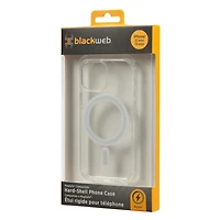 Étui mince et rigide compatible MagSafe pour téléphone iPhone 12 mini et iPhone 13 mini  blackweb (BWA22WI634C- Transparent)