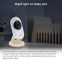 VTech VM3254-2 2 Camera 2.8” Digital Video Baby Monitor with Night Light, White