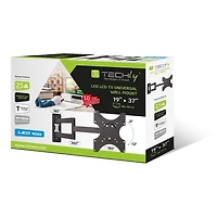 Techly 19-37" Tilt/Swivel LCD/LED TV Wall Mount- 2 Joints Tilt +/-12° - VESA up to 200x200 mm - Holds up to 25 kg, Black