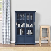 Ameriwood Home Aaron Lane Bookcase with Sliding Glass Doors, White