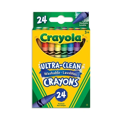 Crayons de cire lavables, couleurs variées, 24 ct 24 unités