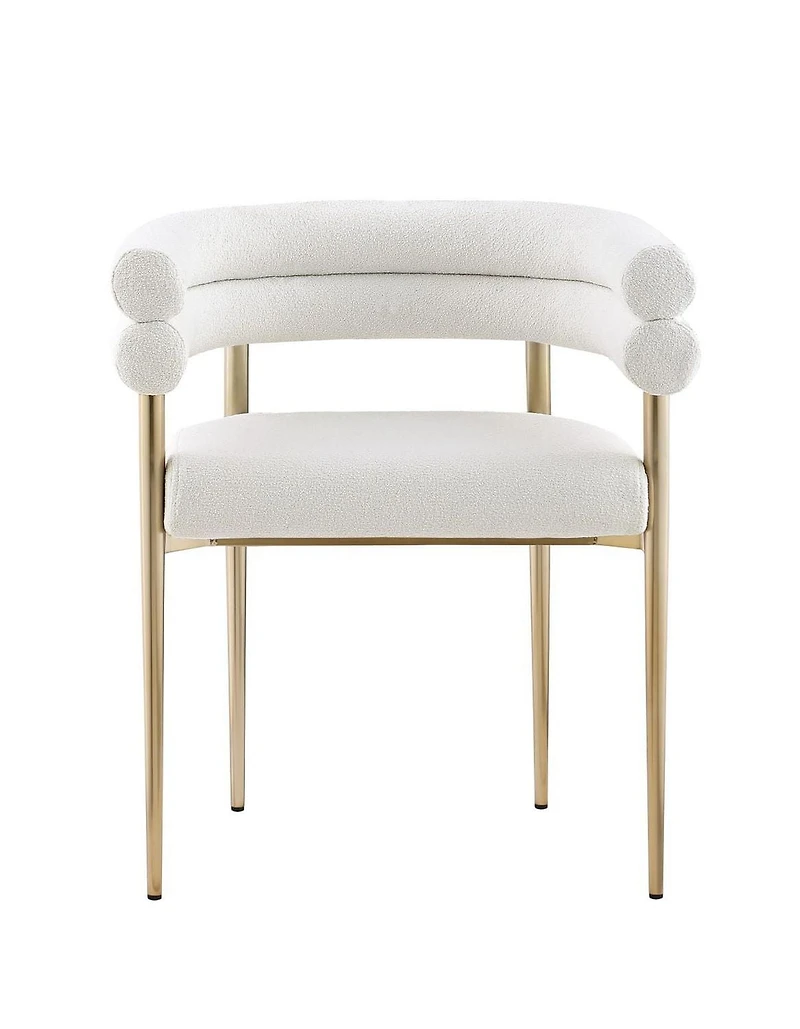 Chaise de Salle à Manger Ellora, Ensemble de 2, Crème/Doré