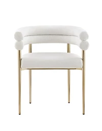 Chaise de Salle à Manger Ellora, Ensemble de 2, Crème/Doré