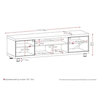CorLiving Holland Extra Wide Engineered Wood TV Stand in Ravenwood Black for Most TVs up to 85"