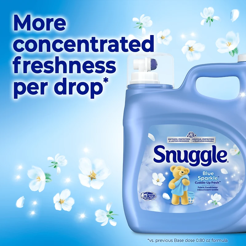 Snuggle Blue Sparkle Cuddle-Up Fresh adoucissant textile, 181 brassées, 3,64 litres