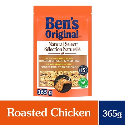 BEN'S ORIGINAL NATURAL SELECT Roasted Chicken Flavour & Wild Rice, 365g pouch