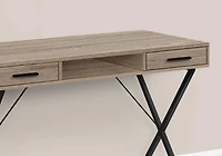 Monarch Specialties Bureau, Bureau À Domicile, Ordinateur Portable, Configuration Gauche, Droite, Tiroirs De Rangement, 42"l, Travail, Métal, Stratifié, Brun, Noir, Contemporain, Moderne