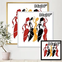 Designart Beautiful Dancers Afro American Silhouettes FLOAT FRAME WALL ART