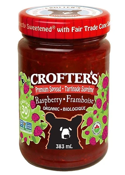 Tartinade de fruits biologique suprême à la framboise de Crofter's 383 ml