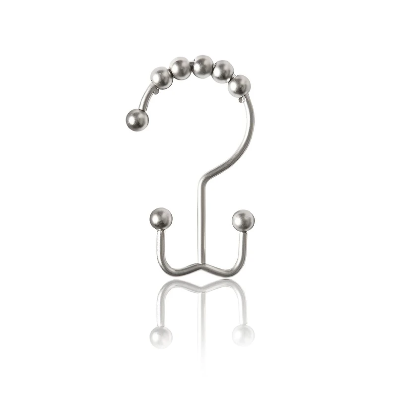 Mainstays Double Roller Glide Shower Curtain Hooks or Rings, Set of 12