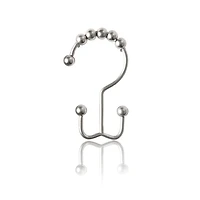 Mainstays Double Roller Glide Shower Curtain Hooks or Rings, Set of 12