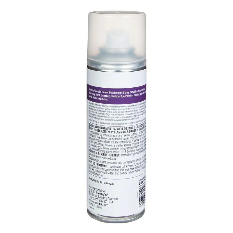 Aleene's Acrylic Spray Sealer, Pearlescent Finish, 6 oz – Fast-Drying, Clear, Non-Yellowing, Protects Paper, Wood, Glass & Metal