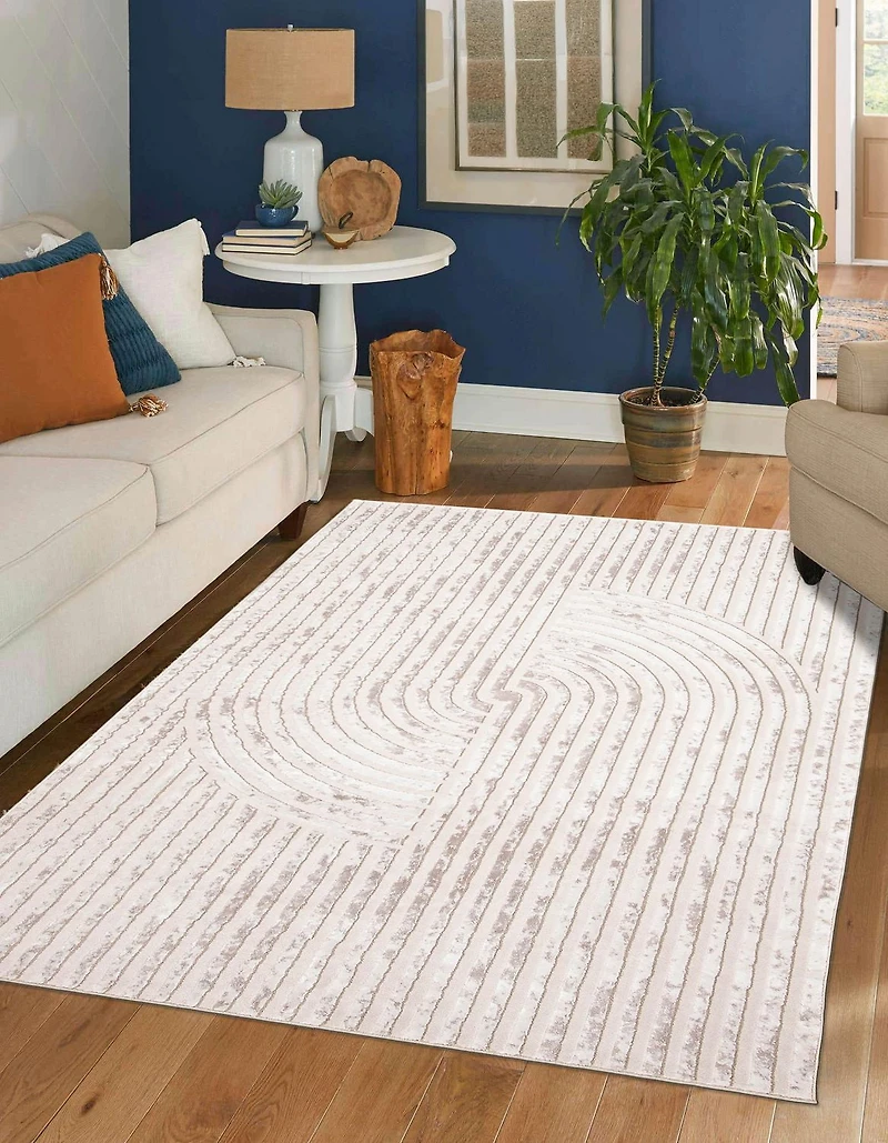 ECARPET Brie Tapis Contemporain / Moderne pour Salon, Chambre, Salle A Manger, Entrée, Couloir et Plus Encore.