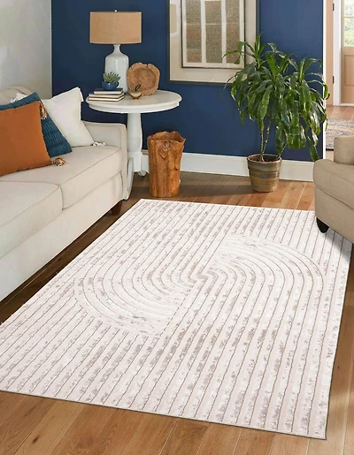 ECARPET Brie Tapis Contemporain / Moderne pour Salon, Chambre, Salle A Manger, Entrée, Couloir et Plus Encore.